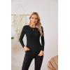 imageVICHYIE Fall Clothes Womens Crewneck Ribbed Long Sleeve Shirts Slim Fitted Tee Casual Basic Tshirt TopBlack