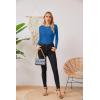 imageVICHYIE Fall Clothes Womens Crewneck Ribbed Long Sleeve Shirts Slim Fitted Tee Casual Basic Tshirt TopBlue