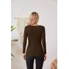 imageVICHYIE Fall Clothes Womens Crewneck Ribbed Long Sleeve Shirts Slim Fitted Tee Casual Basic Tshirt TopCoffee