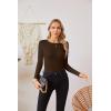 imageVICHYIE Fall Clothes Womens Crewneck Ribbed Long Sleeve Shirts Slim Fitted Tee Casual Basic Tshirt TopCoffee