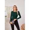 imageVICHYIE Fall Clothes Womens Crewneck Ribbed Long Sleeve Shirts Slim Fitted Tee Casual Basic Tshirt TopDark Green