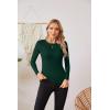 imageVICHYIE Fall Clothes Womens Crewneck Ribbed Long Sleeve Shirts Slim Fitted Tee Casual Basic Tshirt TopDark Green