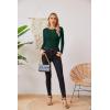imageVICHYIE Fall Clothes Womens Crewneck Ribbed Long Sleeve Shirts Slim Fitted Tee Casual Basic Tshirt TopDark Green