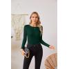 imageVICHYIE Fall Clothes Womens Crewneck Ribbed Long Sleeve Shirts Slim Fitted Tee Casual Basic Tshirt TopDark Green