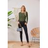 imageVICHYIE Fall Clothes Womens Crewneck Ribbed Long Sleeve Shirts Slim Fitted Tee Casual Basic Tshirt TopGreen