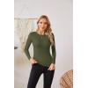 imageVICHYIE Fall Clothes Womens Crewneck Ribbed Long Sleeve Shirts Slim Fitted Tee Casual Basic Tshirt TopGreen