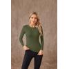 imageVICHYIE Fall Clothes Womens Crewneck Ribbed Long Sleeve Shirts Slim Fitted Tee Casual Basic Tshirt TopGreen