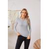 imageVICHYIE Fall Clothes Womens Crewneck Ribbed Long Sleeve Shirts Slim Fitted Tee Casual Basic Tshirt TopGrey