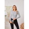 imageVICHYIE Fall Clothes Womens Crewneck Ribbed Long Sleeve Shirts Slim Fitted Tee Casual Basic Tshirt TopGrey