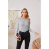 imageVICHYIE Fall Clothes Womens Crewneck Ribbed Long Sleeve Shirts Slim Fitted Tee Casual Basic Tshirt TopGrey