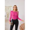 imageVICHYIE Fall Clothes Womens Crewneck Ribbed Long Sleeve Shirts Slim Fitted Tee Casual Basic Tshirt TopHot Pink