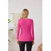 imageVICHYIE Fall Clothes Womens Crewneck Ribbed Long Sleeve Shirts Slim Fitted Tee Casual Basic Tshirt TopHot Pink