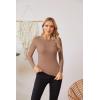 imageVICHYIE Fall Clothes Womens Crewneck Ribbed Long Sleeve Shirts Slim Fitted Tee Casual Basic Tshirt TopKhaki