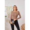 imageVICHYIE Fall Clothes Womens Crewneck Ribbed Long Sleeve Shirts Slim Fitted Tee Casual Basic Tshirt TopKhaki