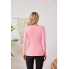 imageVICHYIE Fall Clothes Womens Crewneck Ribbed Long Sleeve Shirts Slim Fitted Tee Casual Basic Tshirt TopLight Pink