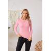 imageVICHYIE Fall Clothes Womens Crewneck Ribbed Long Sleeve Shirts Slim Fitted Tee Casual Basic Tshirt TopLight Pink
