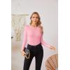 imageVICHYIE Fall Clothes Womens Crewneck Ribbed Long Sleeve Shirts Slim Fitted Tee Casual Basic Tshirt TopLight Pink