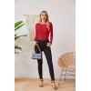 imageVICHYIE Fall Clothes Womens Crewneck Ribbed Long Sleeve Shirts Slim Fitted Tee Casual Basic Tshirt TopRed