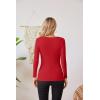 imageVICHYIE Fall Clothes Womens Crewneck Ribbed Long Sleeve Shirts Slim Fitted Tee Casual Basic Tshirt TopRed