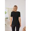imageVICHYIE Fall Clothes Womens Crewneck Ribbed Long Sleeve Shirts Slim Fitted Tee Casual Basic Tshirt TopShortblack