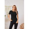 imageVICHYIE Fall Clothes Womens Crewneck Ribbed Long Sleeve Shirts Slim Fitted Tee Casual Basic Tshirt TopShortblack