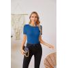 imageVICHYIE Fall Clothes Womens Crewneck Ribbed Long Sleeve Shirts Slim Fitted Tee Casual Basic Tshirt TopShortblue