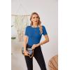 imageVICHYIE Fall Clothes Womens Crewneck Ribbed Long Sleeve Shirts Slim Fitted Tee Casual Basic Tshirt TopShortblue