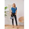 imageVICHYIE Fall Clothes Womens Crewneck Ribbed Long Sleeve Shirts Slim Fitted Tee Casual Basic Tshirt TopShortblue
