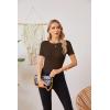 imageVICHYIE Fall Clothes Womens Crewneck Ribbed Long Sleeve Shirts Slim Fitted Tee Casual Basic Tshirt TopShortcoffee