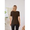 imageVICHYIE Fall Clothes Womens Crewneck Ribbed Long Sleeve Shirts Slim Fitted Tee Casual Basic Tshirt TopShortcoffee