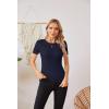 imageVICHYIE Fall Clothes Womens Crewneck Ribbed Long Sleeve Shirts Slim Fitted Tee Casual Basic Tshirt TopShortdark Blue