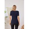 imageVICHYIE Fall Clothes Womens Crewneck Ribbed Long Sleeve Shirts Slim Fitted Tee Casual Basic Tshirt TopShortdark Blue