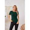 imageVICHYIE Fall Clothes Womens Crewneck Ribbed Long Sleeve Shirts Slim Fitted Tee Casual Basic Tshirt TopShortdark Green