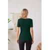 imageVICHYIE Fall Clothes Womens Crewneck Ribbed Long Sleeve Shirts Slim Fitted Tee Casual Basic Tshirt TopShortdark Green
