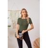 imageVICHYIE Fall Clothes Womens Crewneck Ribbed Long Sleeve Shirts Slim Fitted Tee Casual Basic Tshirt TopShortgreen