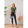 imageVICHYIE Fall Clothes Womens Crewneck Ribbed Long Sleeve Shirts Slim Fitted Tee Casual Basic Tshirt TopShortgreen