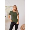 imageVICHYIE Fall Clothes Womens Crewneck Ribbed Long Sleeve Shirts Slim Fitted Tee Casual Basic Tshirt TopShortgreen