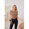 imageVICHYIE Fall Clothes Womens Crewneck Ribbed Long Sleeve Shirts Slim Fitted Tee Casual Basic Tshirt TopShortkhaki