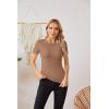 imageVICHYIE Fall Clothes Womens Crewneck Ribbed Long Sleeve Shirts Slim Fitted Tee Casual Basic Tshirt TopShortkhaki