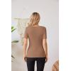 imageVICHYIE Fall Clothes Womens Crewneck Ribbed Long Sleeve Shirts Slim Fitted Tee Casual Basic Tshirt TopShortkhaki