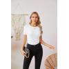 imageVICHYIE Fall Clothes Womens Crewneck Ribbed Long Sleeve Shirts Slim Fitted Tee Casual Basic Tshirt TopShortwhite