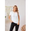 imageVICHYIE Fall Clothes Womens Crewneck Ribbed Long Sleeve Shirts Slim Fitted Tee Casual Basic Tshirt TopShortwhite