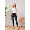 imageVICHYIE Fall Clothes Womens Crewneck Ribbed Long Sleeve Shirts Slim Fitted Tee Casual Basic Tshirt TopShortwhite
