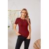 imageVICHYIE Fall Clothes Womens Crewneck Ribbed Long Sleeve Shirts Slim Fitted Tee Casual Basic Tshirt TopShortwine Red