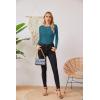 imageVICHYIE Fall Clothes Womens Crewneck Ribbed Long Sleeve Shirts Slim Fitted Tee Casual Basic Tshirt TopTeal