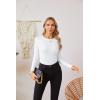 imageVICHYIE Fall Clothes Womens Crewneck Ribbed Long Sleeve Shirts Slim Fitted Tee Casual Basic Tshirt TopWhite