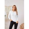 imageVICHYIE Fall Clothes Womens Crewneck Ribbed Long Sleeve Shirts Slim Fitted Tee Casual Basic Tshirt TopWhite
