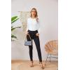 imageVICHYIE Fall Clothes Womens Crewneck Ribbed Long Sleeve Shirts Slim Fitted Tee Casual Basic Tshirt TopWhite