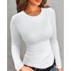 imageVICHYIE Fall Clothes Womens Crewneck Ribbed Long Sleeve Shirts Slim Fitted Tee Casual Basic Tshirt TopWhite