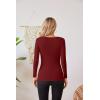 imageVICHYIE Fall Clothes Womens Crewneck Ribbed Long Sleeve Shirts Slim Fitted Tee Casual Basic Tshirt TopWine Red